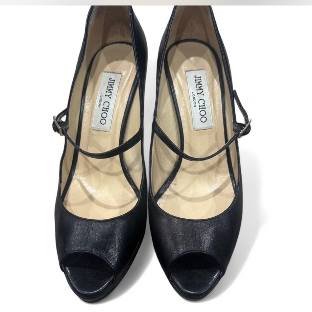 Jimmy Choo Black Leather Heels